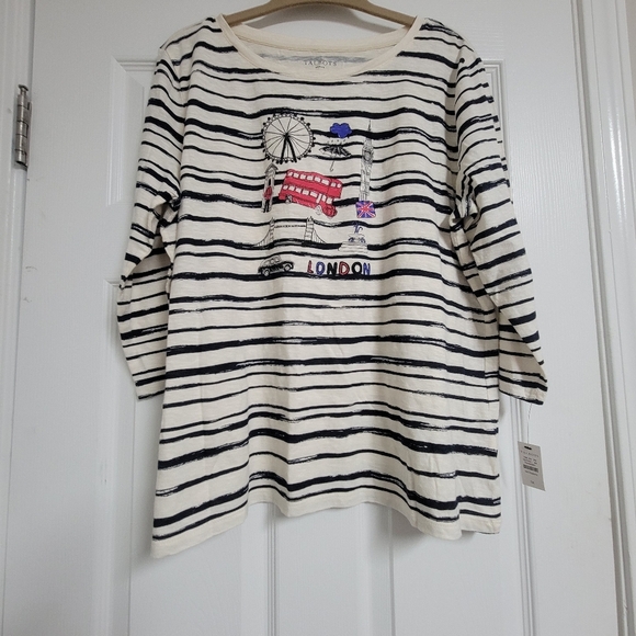 Talbots NWT Striped London Graphic Women's Top - Picture 7 of 14